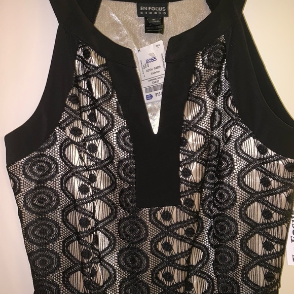 Size 8 Black and Tan Dress Fitted Waist - Picture 4 of 8